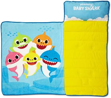 Interior view of Baby Shark mat with plush blanket