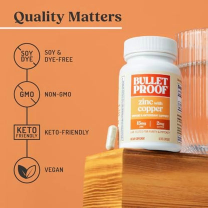 Bulletproof vegetarian capsules displayed next to the official USA imported bottle packaging