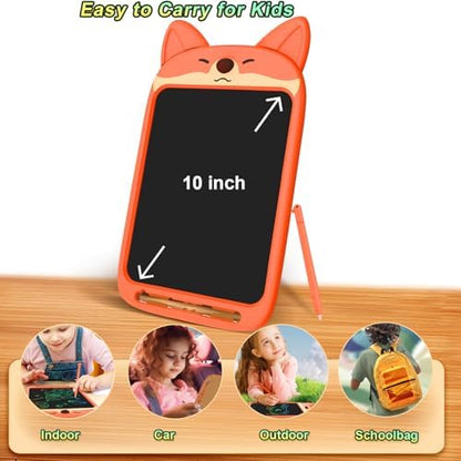 Travel-friendly Chafegy LCD fox tablet held by a child