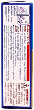 Denture adhesive powder securing partial denture with thin even layer for comfortable fit