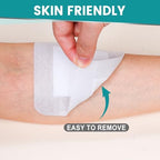 Absorbent non stick center gauze pad for painless surgical wound removal.