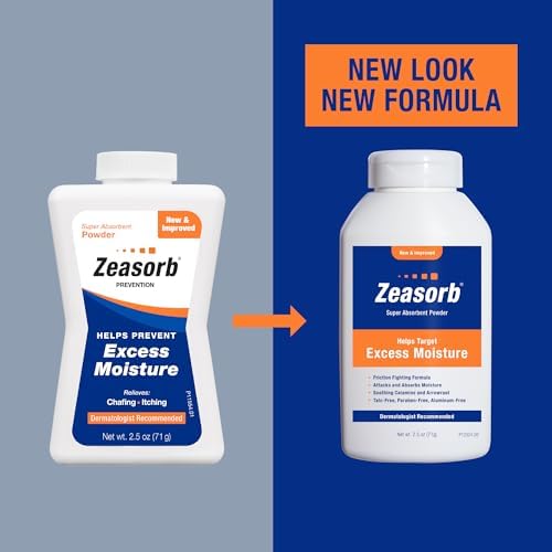 Zeasorb starch free body dusting powder for chafing prevention.