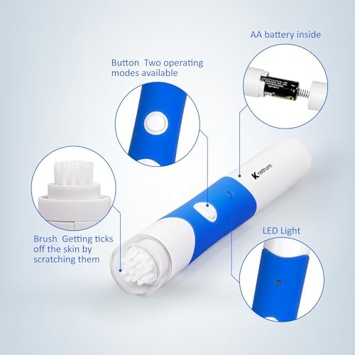 Kretrum battery operated tick remover tool pen in travel ready design for hiking and camping
