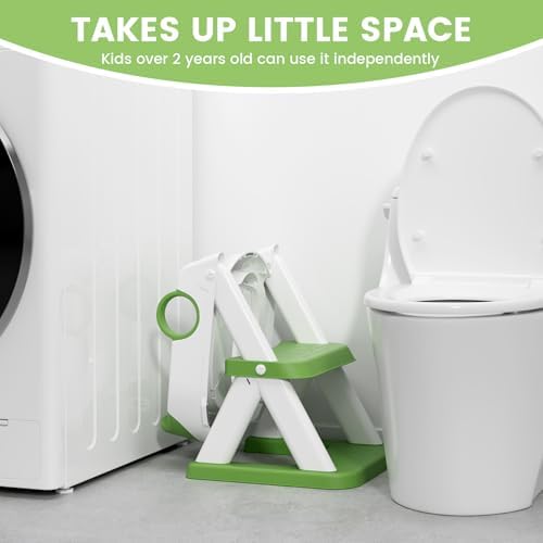 Side view displaying the six adjustable height hole positions on the imported toddler toilet ladder.