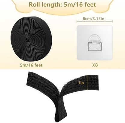 Heavy duty industrial adhesive backing pads for tool free household childproofing installation.