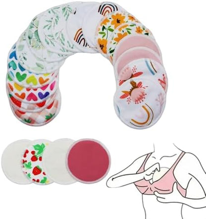 Set of 8 washable breast pads for breastfeeding mothers