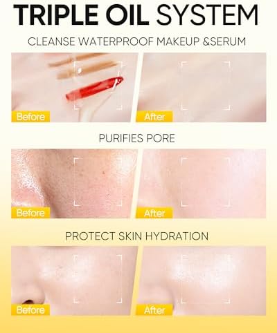 Skintific Centella Deep Cleansing Oil texture demonstration on hand