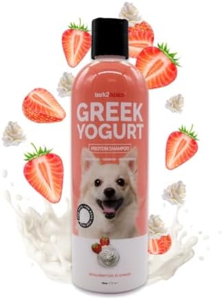 Bark2Basics protein rich pet shampoo back label displaying the sixteen to one concentrated dilution ratio directions.