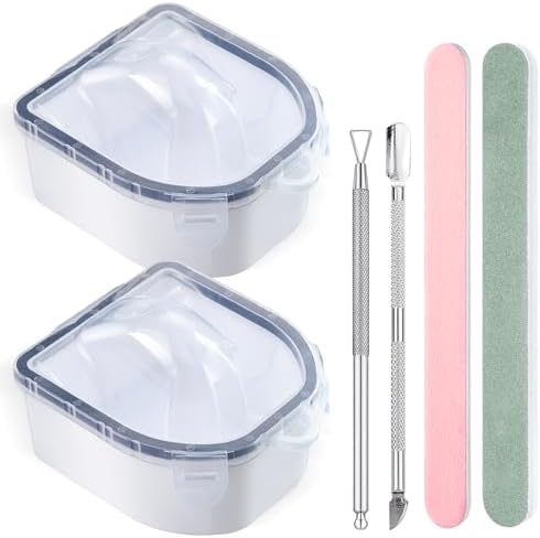 Wilfniee 2-piece nail soaking bowl set black front view