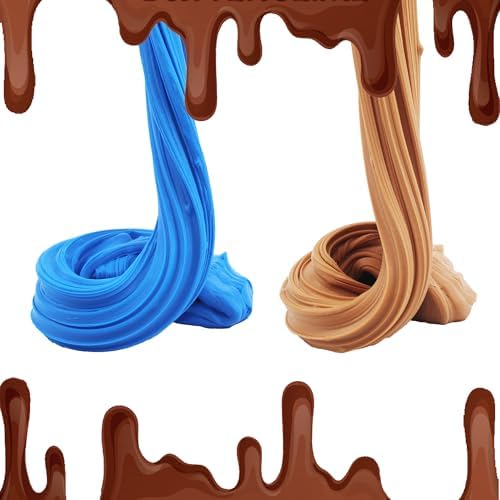 Sensory play setup with eight different varieties of smooth butter slime for stress relief.