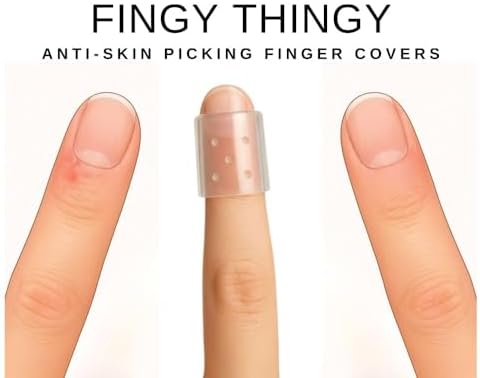 SOR Inc dermatillomania finger guards showing breathable ventilation holes on silicone sleeves