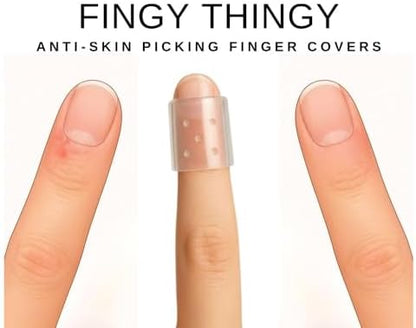 SOR Inc dermatillomania finger guards showing breathable ventilation holes on silicone sleeves