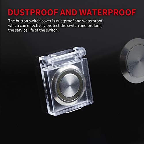Transparent hinged lid of 22mm button switch guard