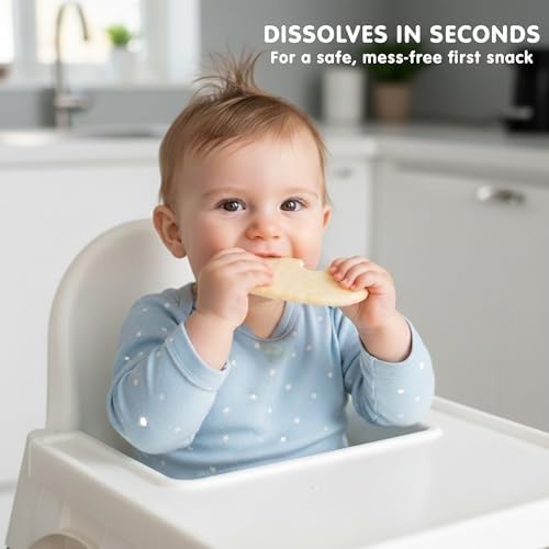 Close up look at the clean ingredient list on the back of the Baby Mum-Mum banana teether cookie box.