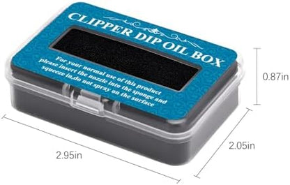 Tizee professional clipper oil immersion case placed next to salon tools demonstrating clean salon workspace organization
