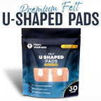 Adhesive felt horseshoe pads for bottom of foot relief