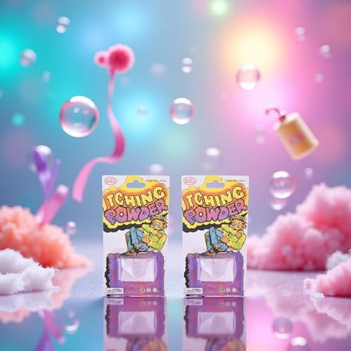 Close up of non-toxic purple prank powder for April Fools Day.