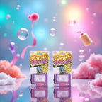 Close up of non-toxic purple prank powder for April Fools Day.