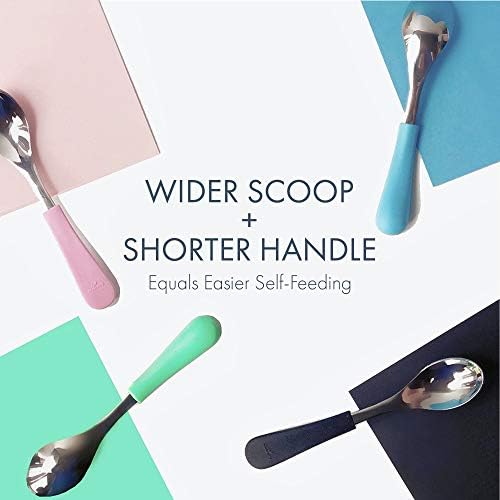 Top view of Avanchy self feeding spoon and fork for babies