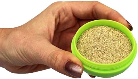 Side angle view of the durable green herbal infuser ball highlighting its universal size