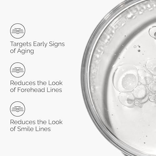 Lightweight anti-aging serum targeting dynamic lines around eyes and mouth