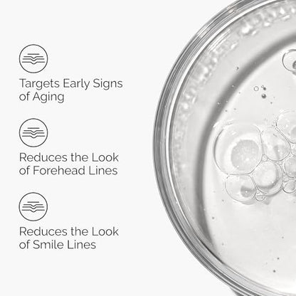 Lightweight anti-aging serum targeting dynamic lines around eyes and mouth