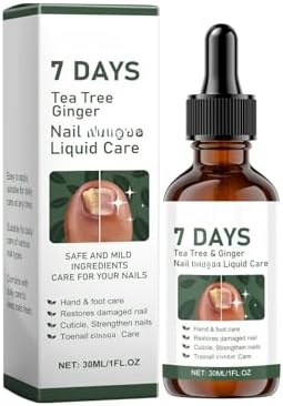 Close up of ginger nail growth serum dropper bottle