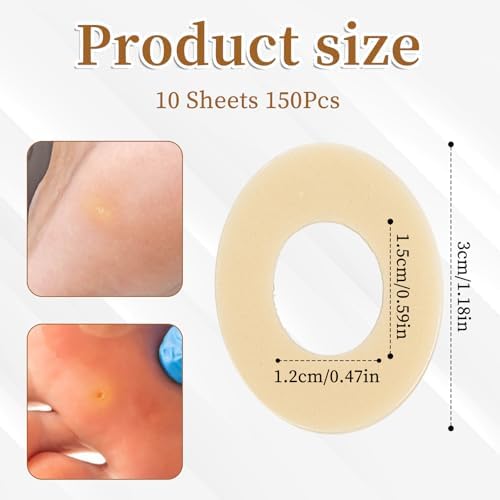 Soft foam self adhesive foot protectors showing the donut shape and central cutout for pain relief