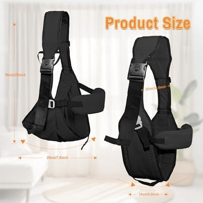 Oblitor hands free infant wrap carrier packed compactly for family travel.