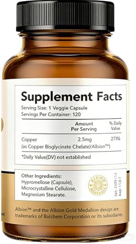 Liife Albion Chelated Copper supplement label details showing non-GMO and soy-free claims