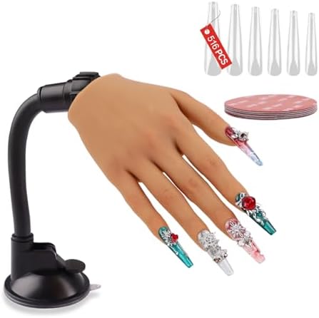 Rolomanve silicone nail practice hand right hand front view