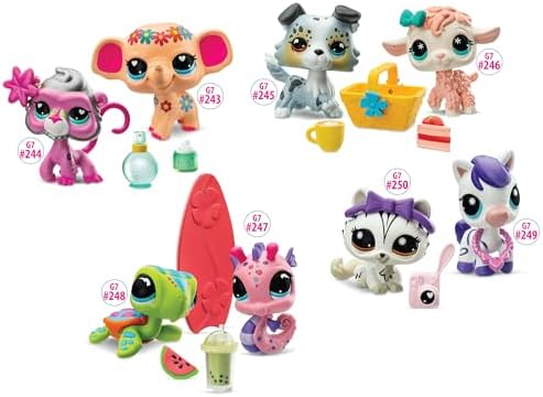 Littlest Pet Shop Elephant Spa and Beach Bites duo sets with miniature food and spa accessories