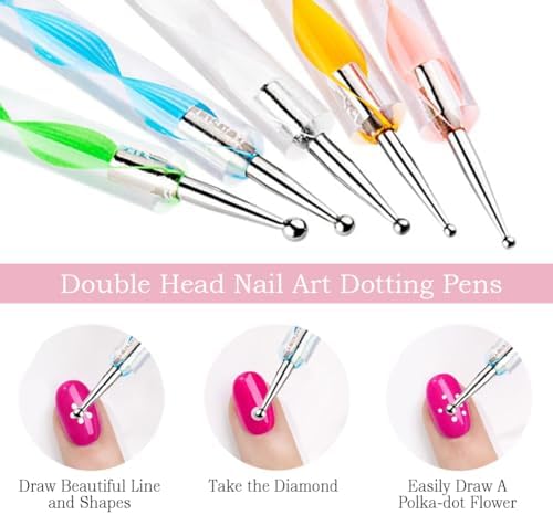 Professional nail art kit components spread out