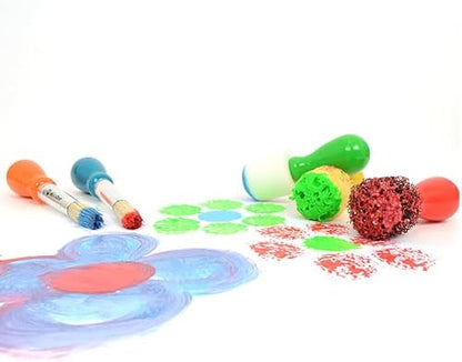 Micador early stART kids art tools spread out showing sturdy ferrules construction