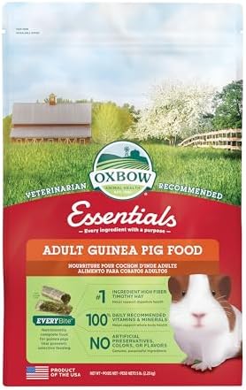 Oxbow Timothy hay based pellets for adult guinea pigs nutrition details