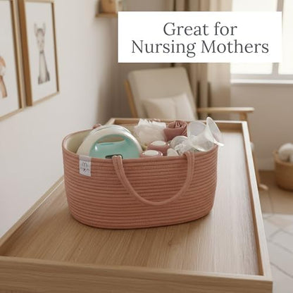 Natemia cotton rope storage basket in a nursery setting