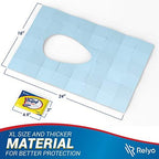 Oversized waterproof public commode protective sheet showing soft touch paper top layer