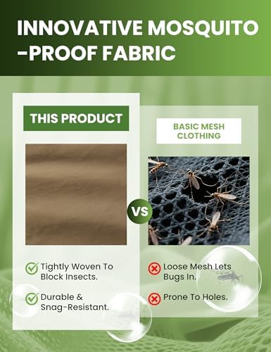 Close up of durable tear-resistant mesh fabric on Relexit mosquito jacket