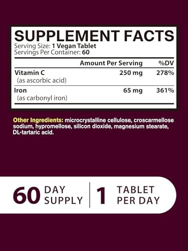 Close-up of Vitacook authentic imported USA iron supplement tablets