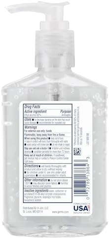 Germ-X Original Hand Sanitizer, 8 Fl Oz (Pack of 12), Less Drying Moisturizing Gel with Vitamin E, No Rinse Formula, Pump Bottle - Image 4