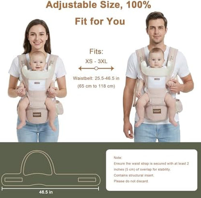 Newborn in ergonomic cradle position inside Luollabytel carrier