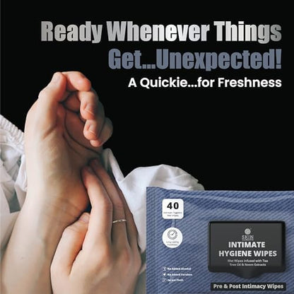 Alcohol free and paraben free intimate wipes packaging detail