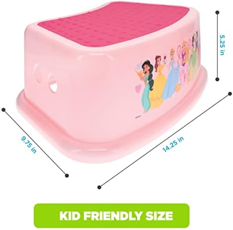 Two piece children bathroom essential kit showcasing universal fit on an elongated home toilet