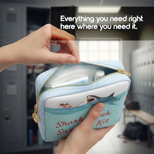 Stylish black feminine product organizer used as a travel pouch for personal care.