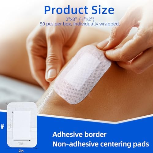 Water resistant non woven medical grade island dressing close up detail.