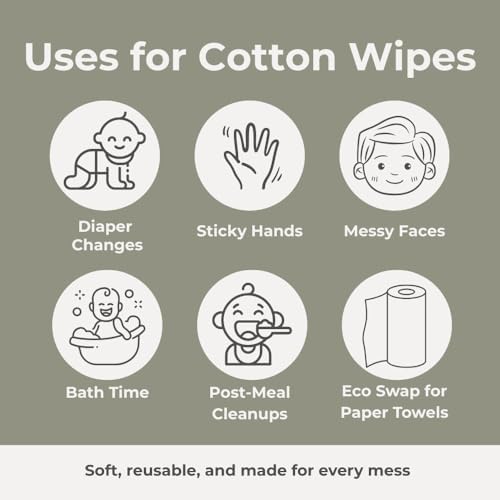 Stack of 25 soft cloth wipes for nursery use