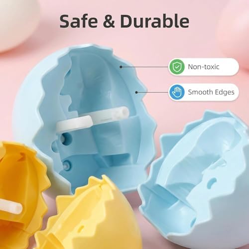 Keyrose four piece surprise egg set arranged neatly to demonstrate the compact pocket size dimensions