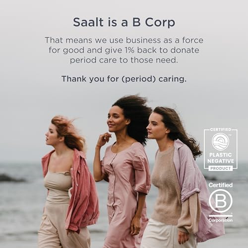 Saalt feminine wipes packaging highlighting seven clean ingredients.
