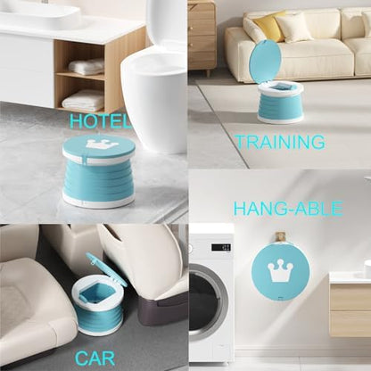 Nett collapsible portable toilet for kids being set up
