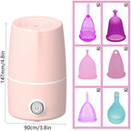 Mottery menstrual cup machine demonstrating high temperature steam cleaning